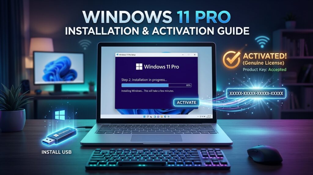 Windows 11 Pro activation guide using product key